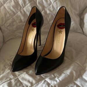 Gucci Black Leather Pointed-Toe Stiletto Heels